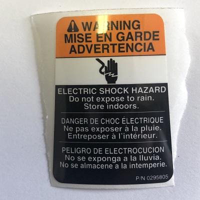 Titan 0295805 Shock Hazard Label